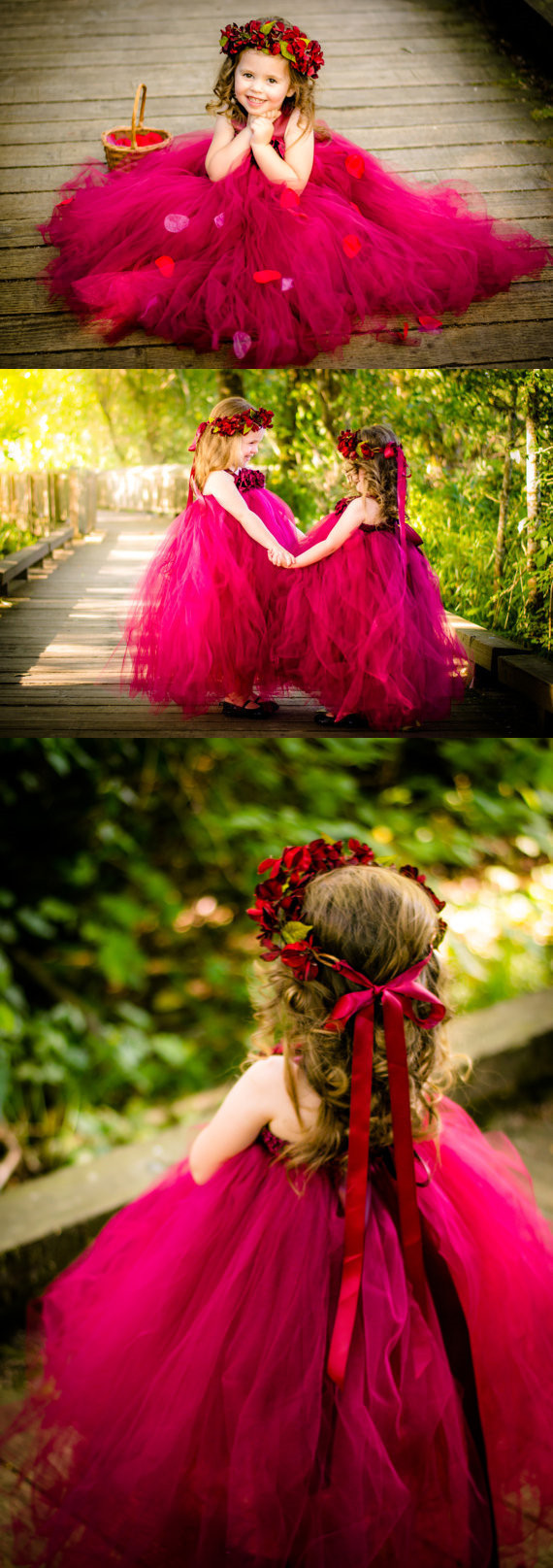 burgundy tutu flower girl dress